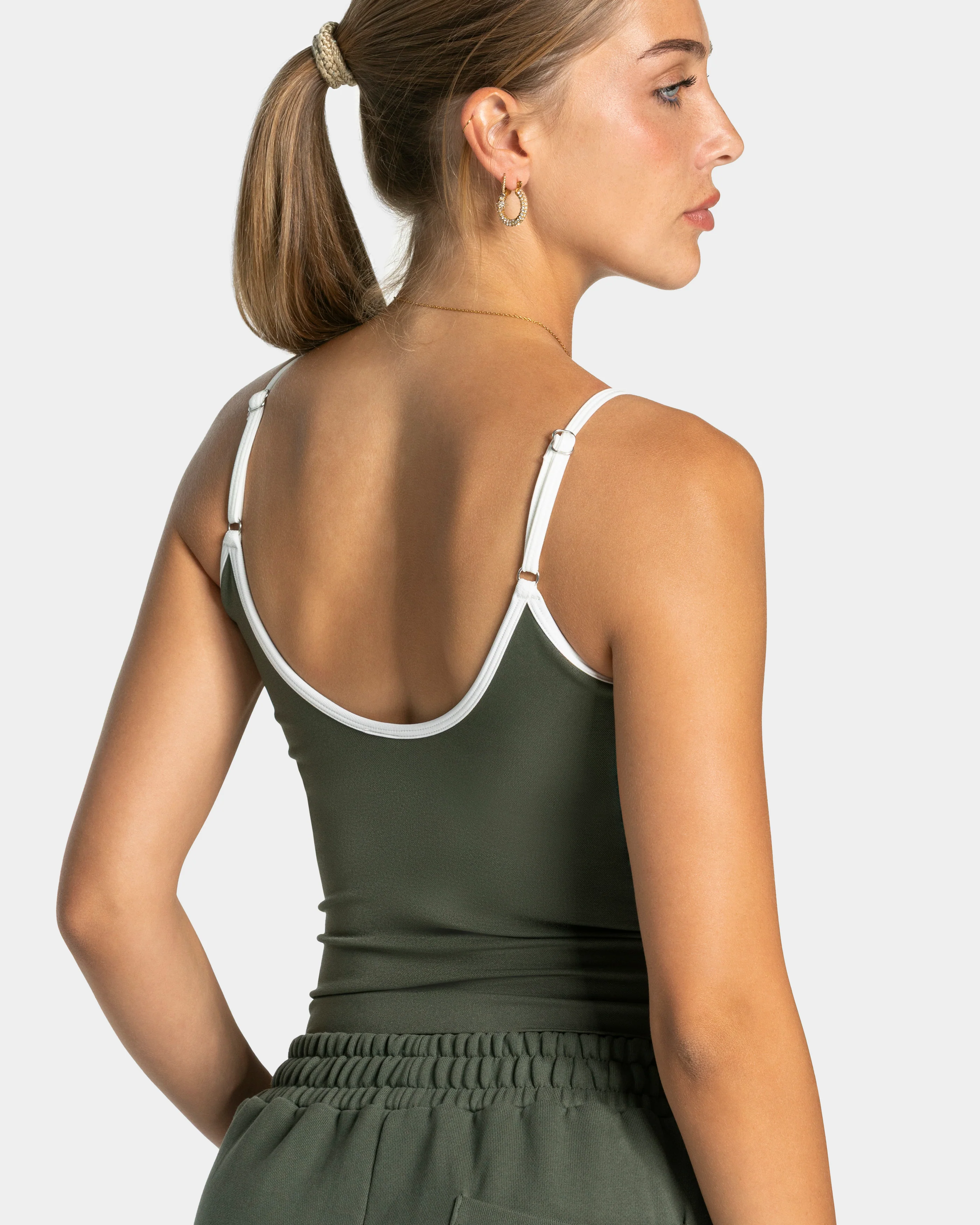 Contrastline Cami Top "Khaki" - Image 4