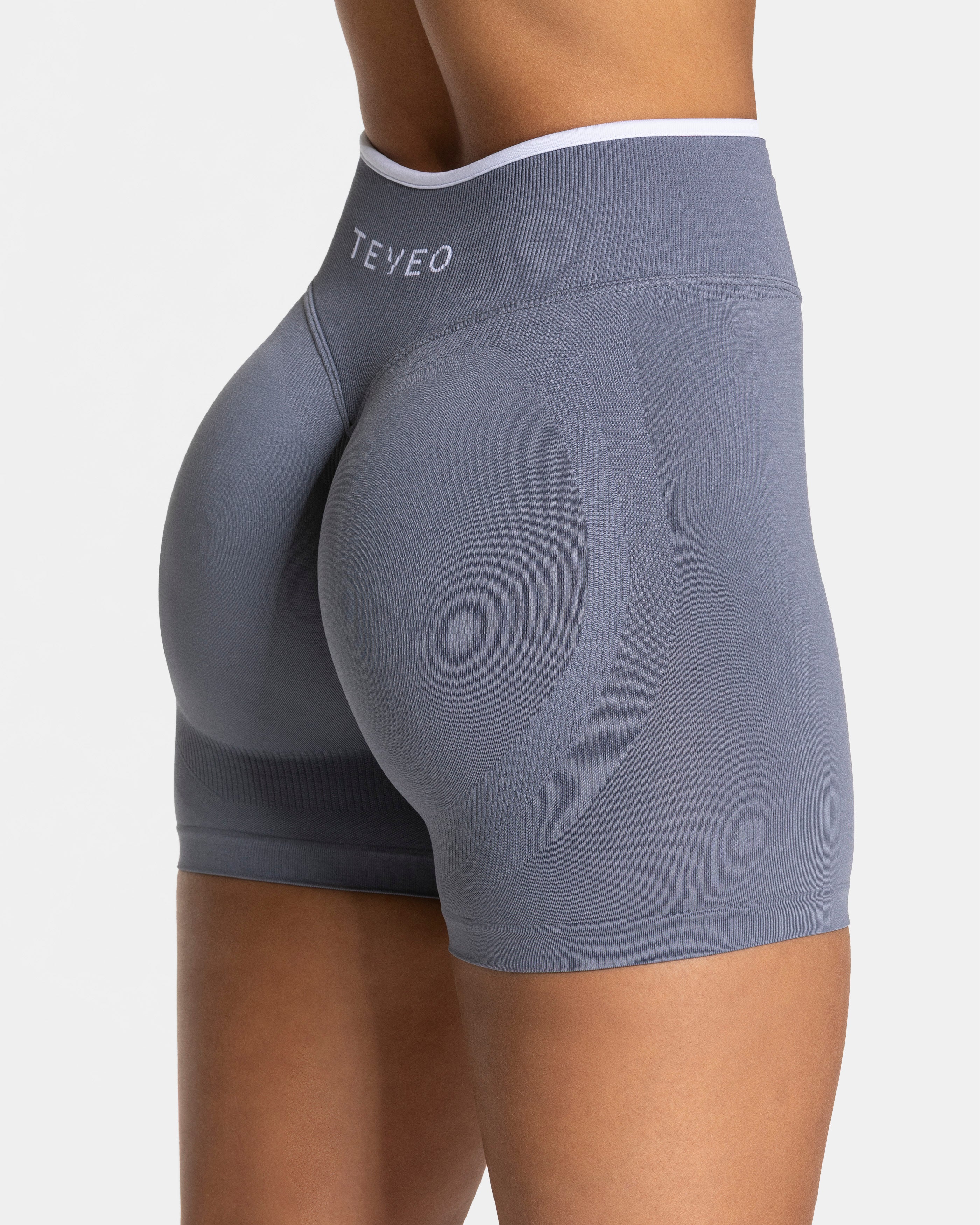 Contrastline Sculpt Scrunch Shorts "Eisgrau" - Image 4