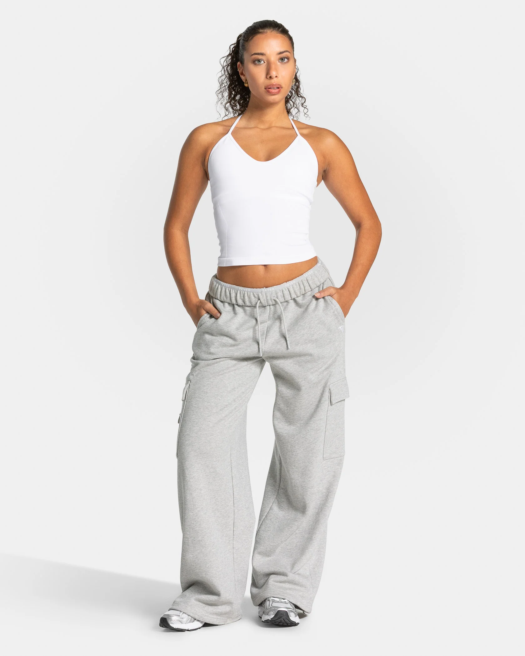 Lift Wide Leg Cargo Jogger Women "Hellgrau Meliert" - Image 3