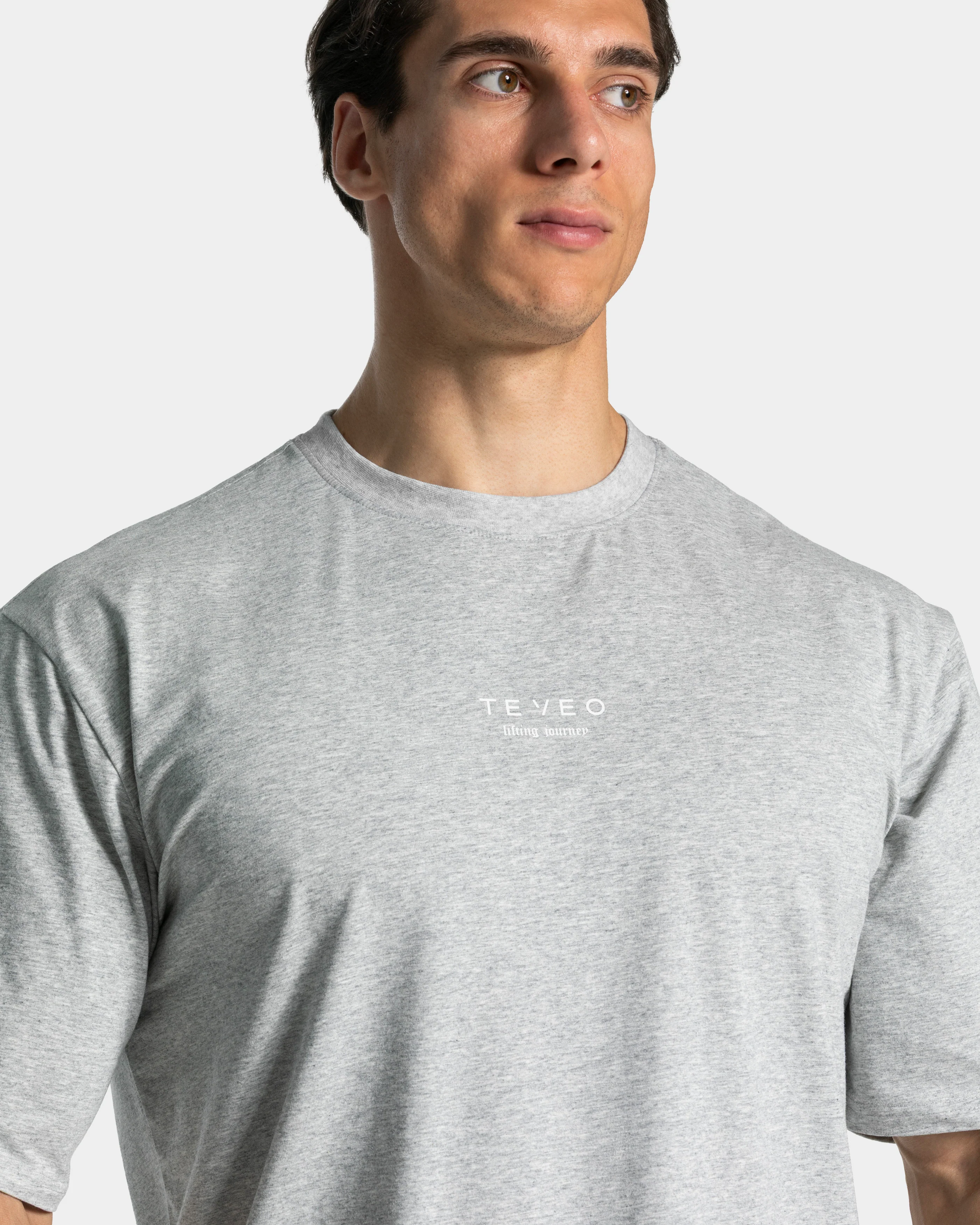 Lifting Journey Oversized T-Shirt "Hellgrau Meliert" - Image 4