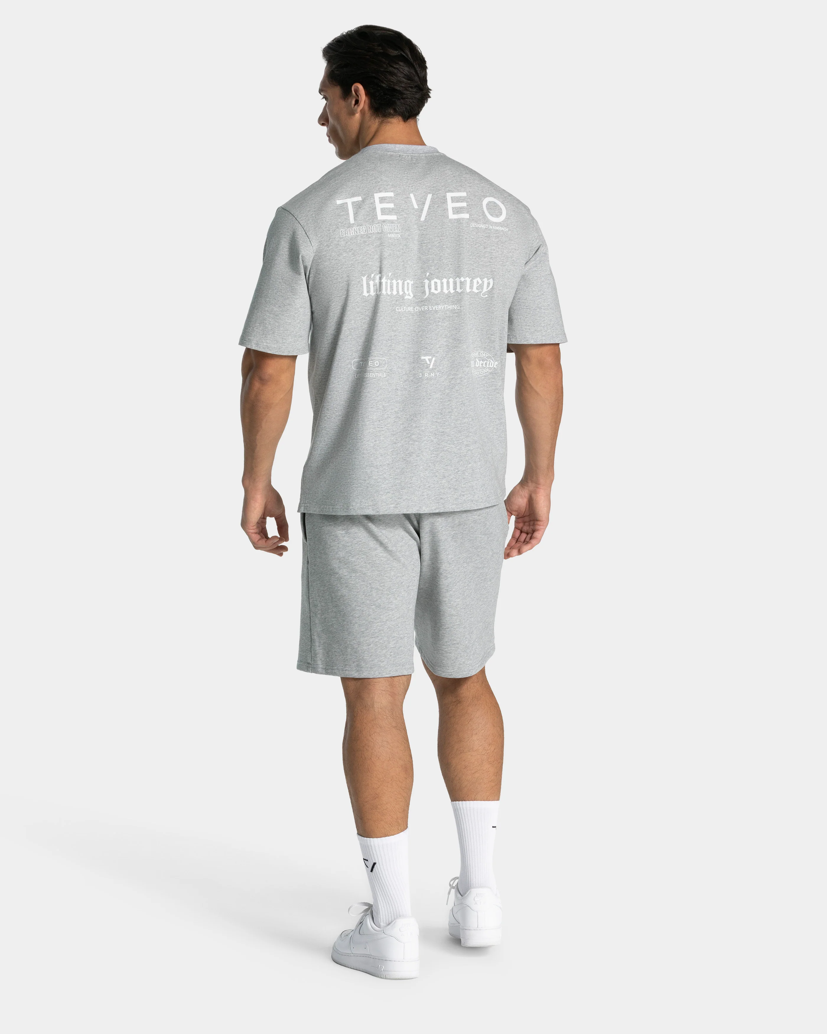 Lifting Journey Oversized T-Shirt "Hellgrau Meliert" - Image 5