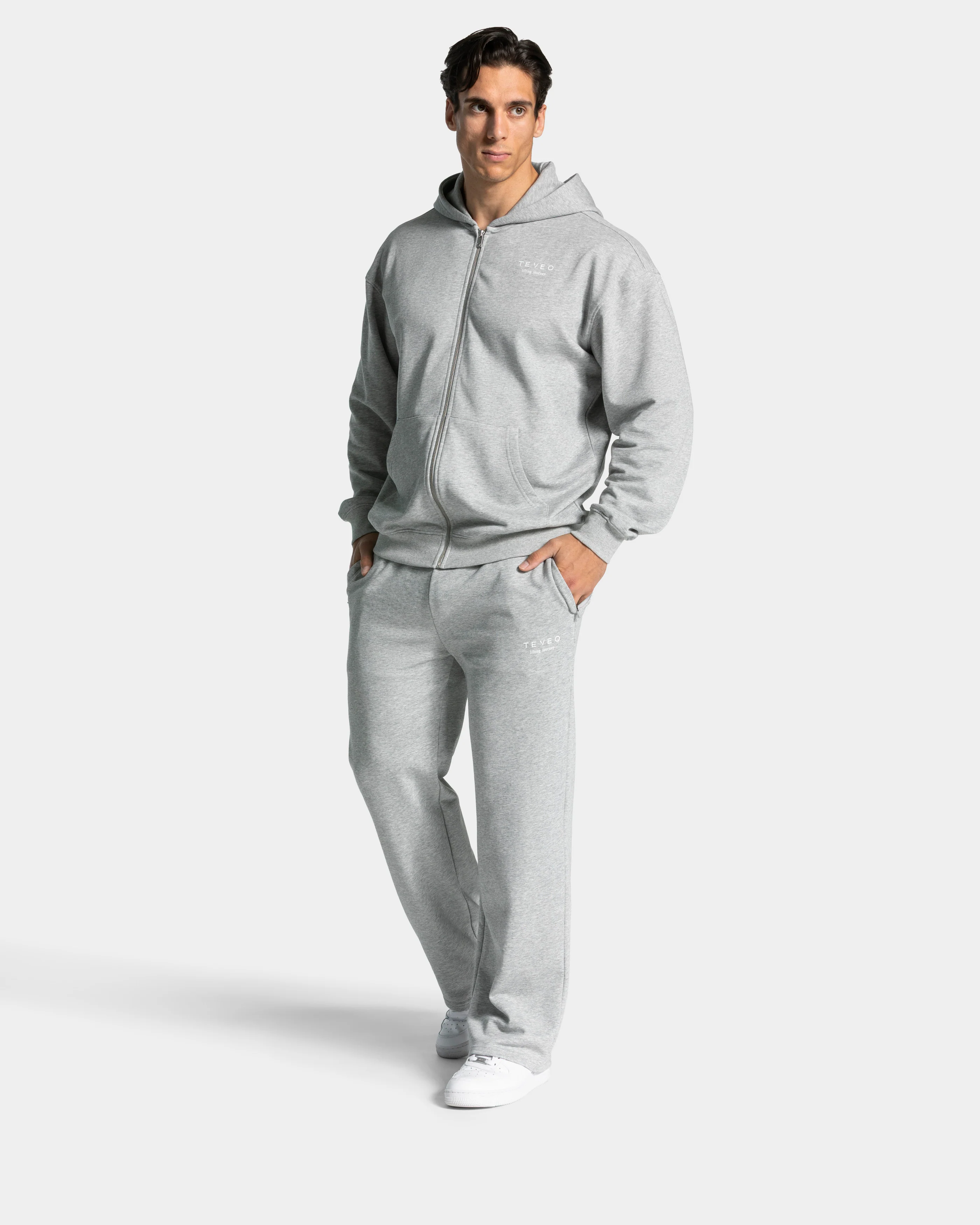 Lifting Journey Straight Leg Jogger "Hellgrau Meliert" - Image 3