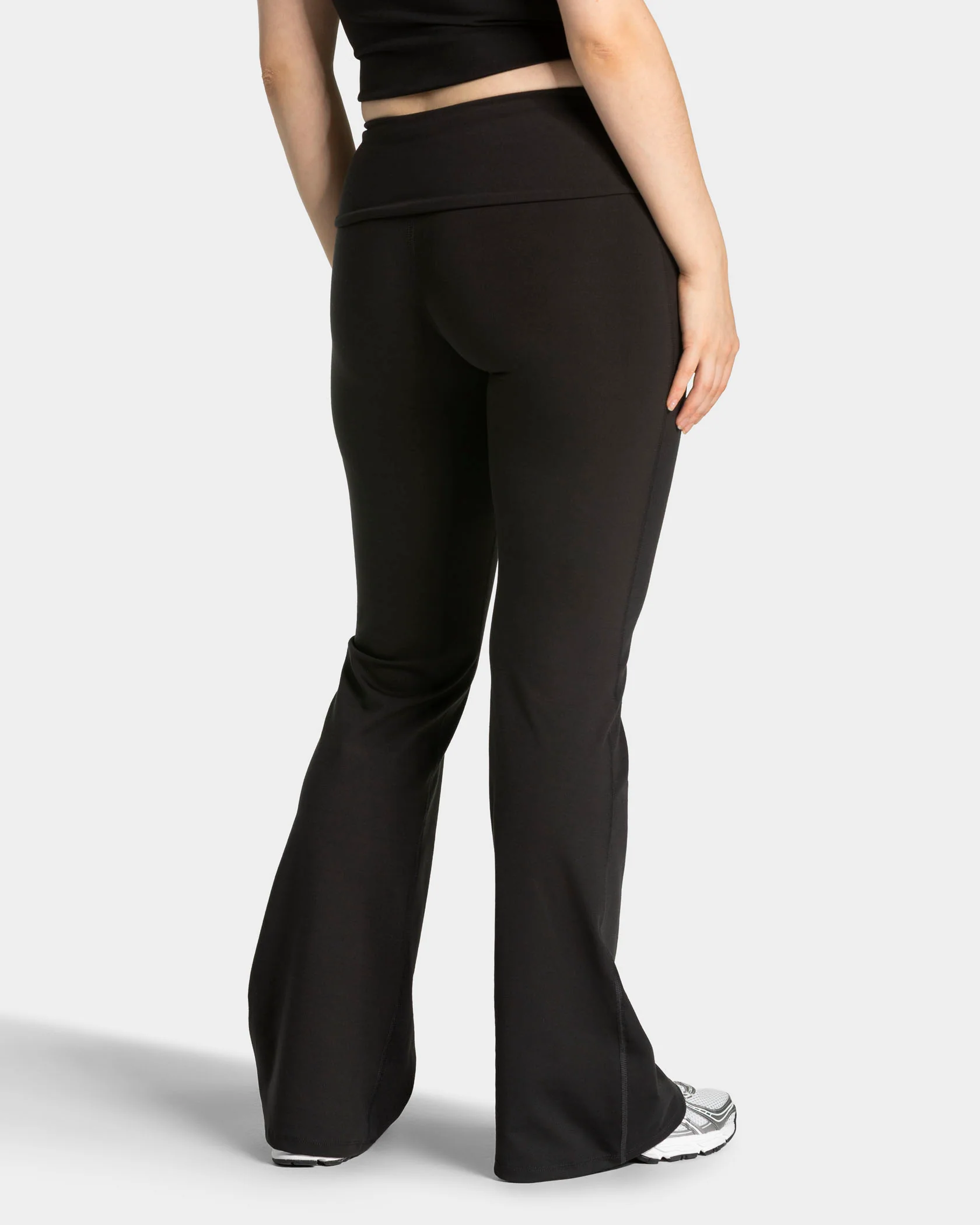 Mellow Fold Over Flared Leggings Regular "Schwarz" - Image 3