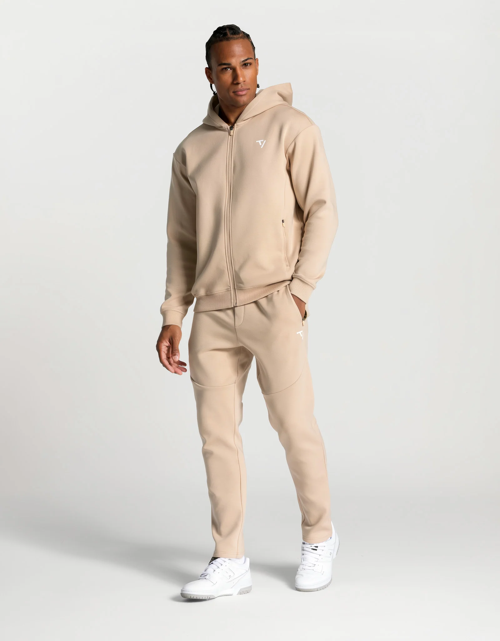 Prime Zip Hoodie "Beige" - Image 3