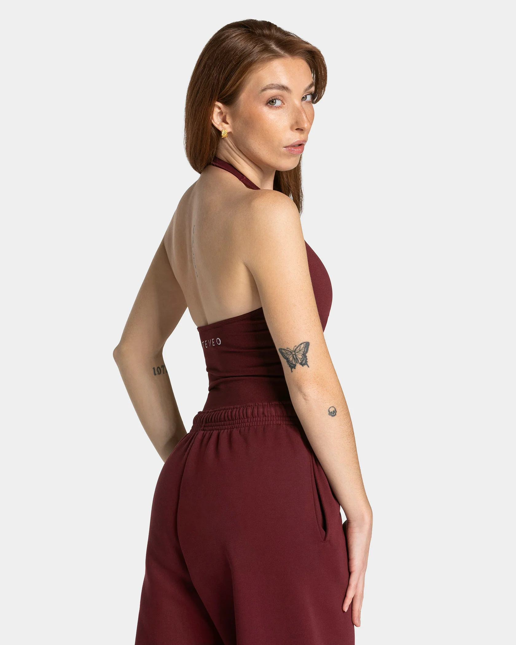 Timeless Pro Neckholder Top "Weinrot" - Image 2